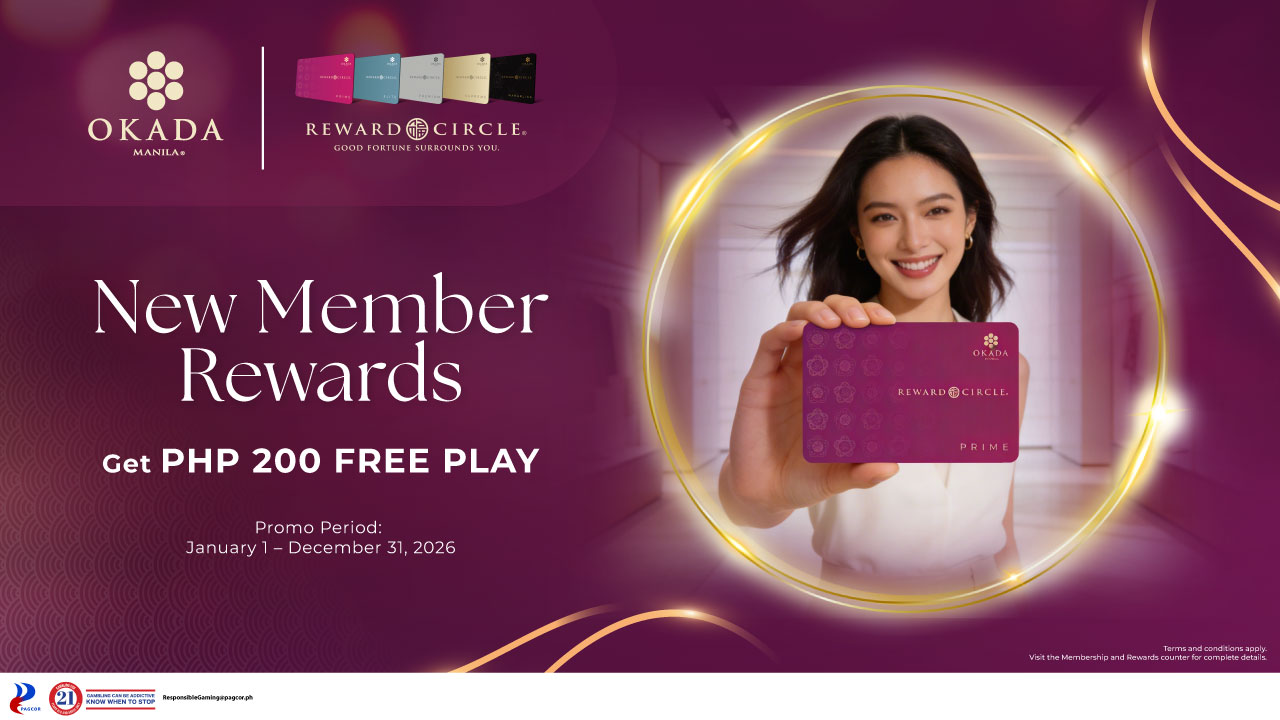 【新規登録特典】OKADA MANILAでPHP200フリープレイプレゼント